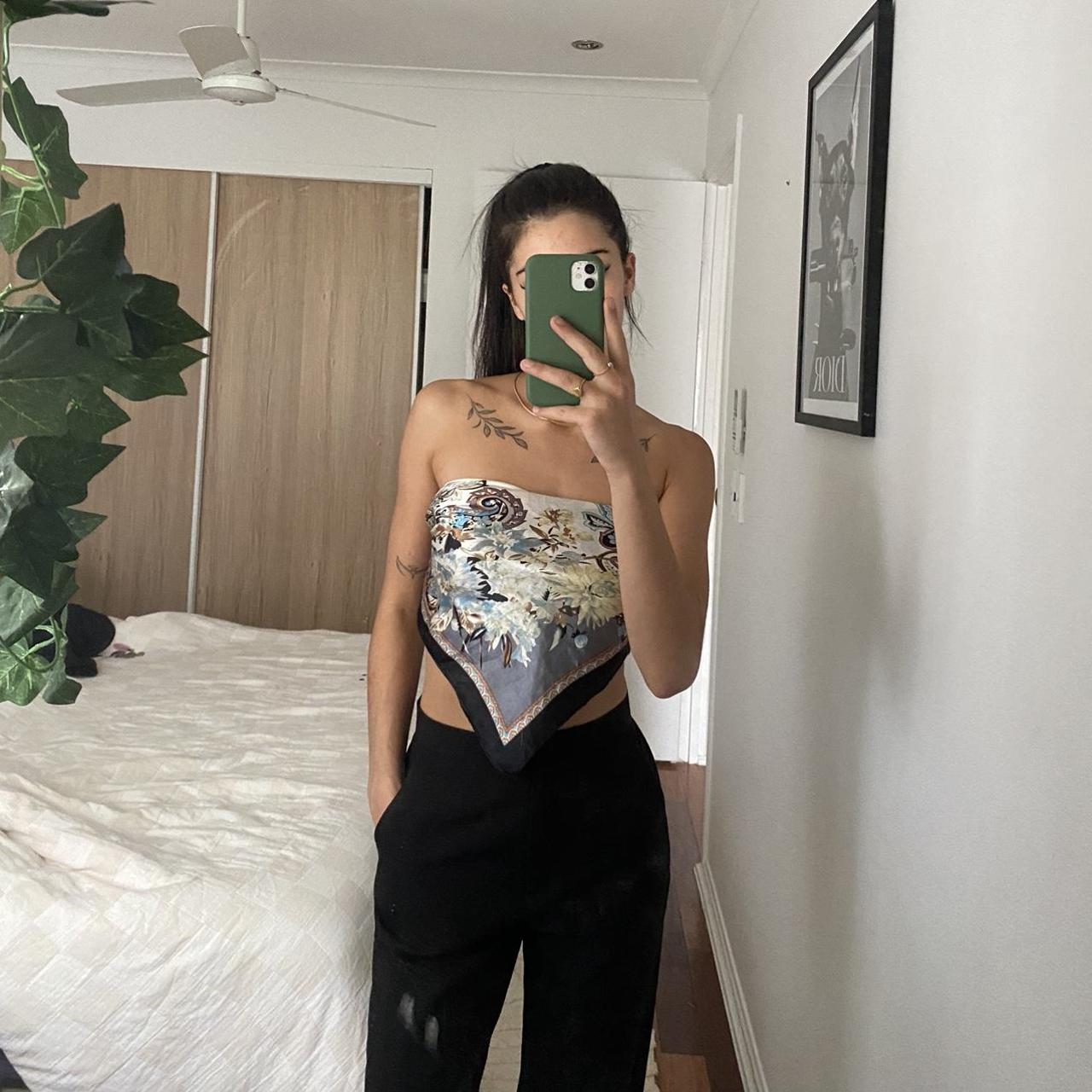 Princess Polly Scarf top Faux silk material One... Depop