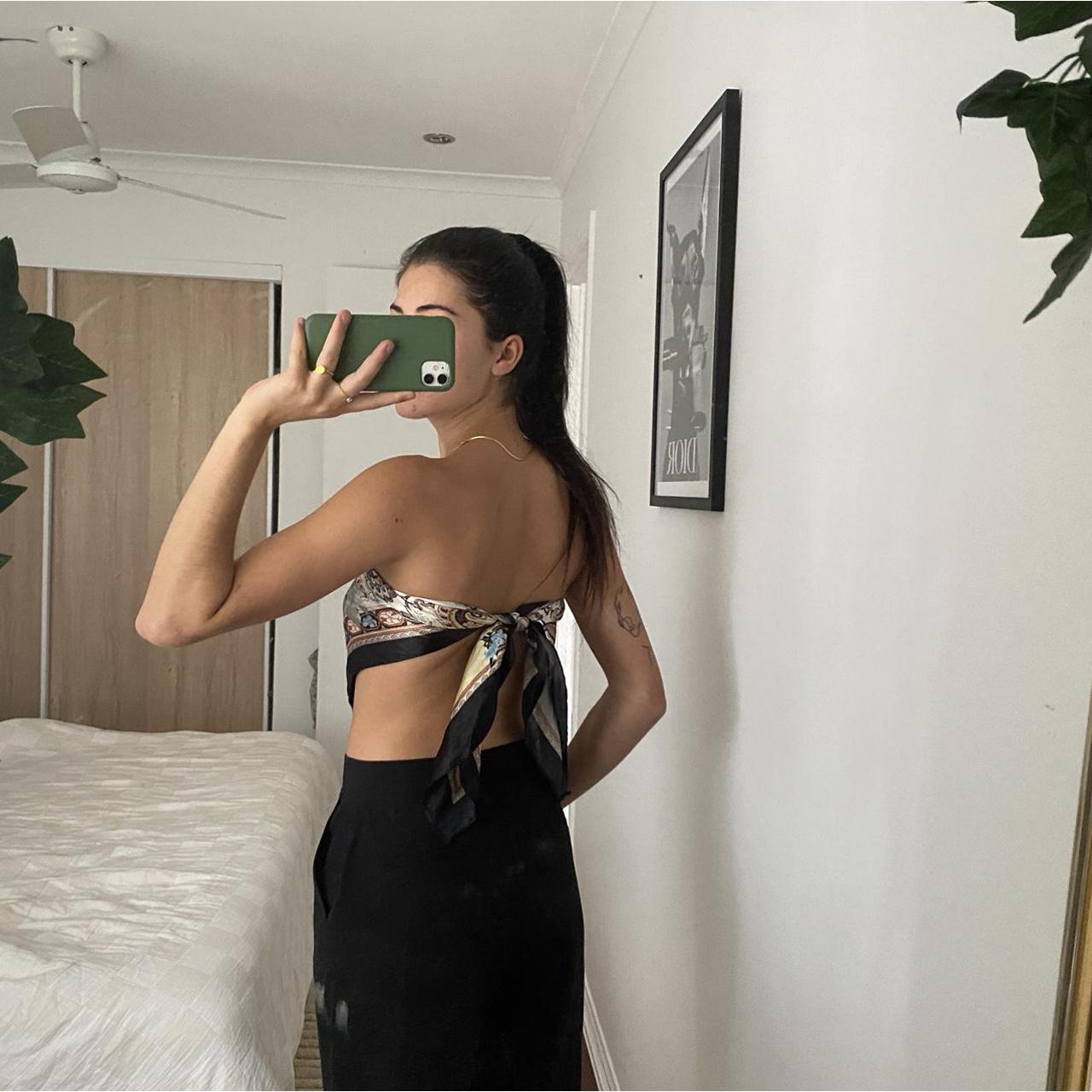 Princess Polly Scarf top Faux silk material One... Depop