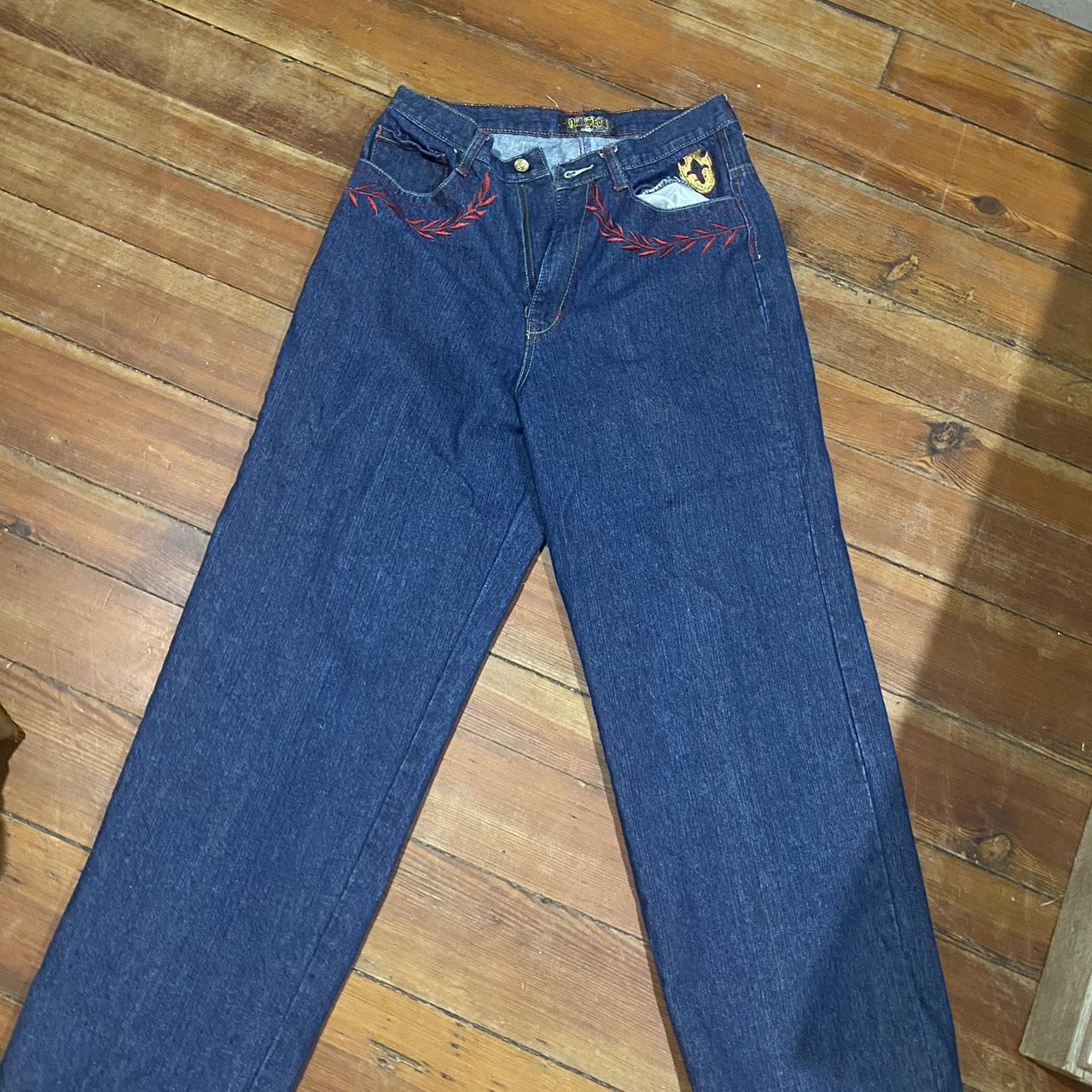 Old Skool jeans with insane graphics on front and... - Depop