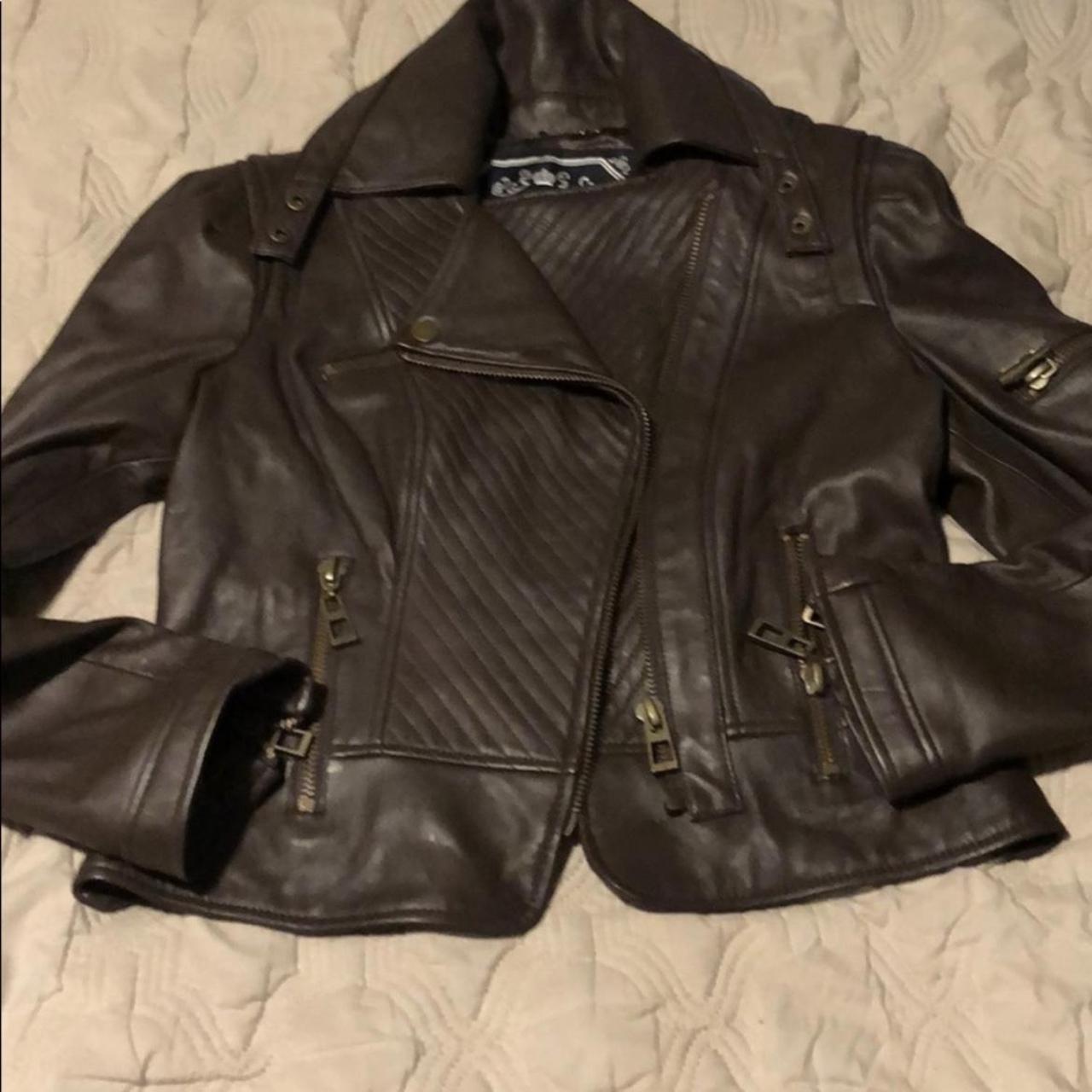 Beautiful Blanc Noir Brown Leather jacket in