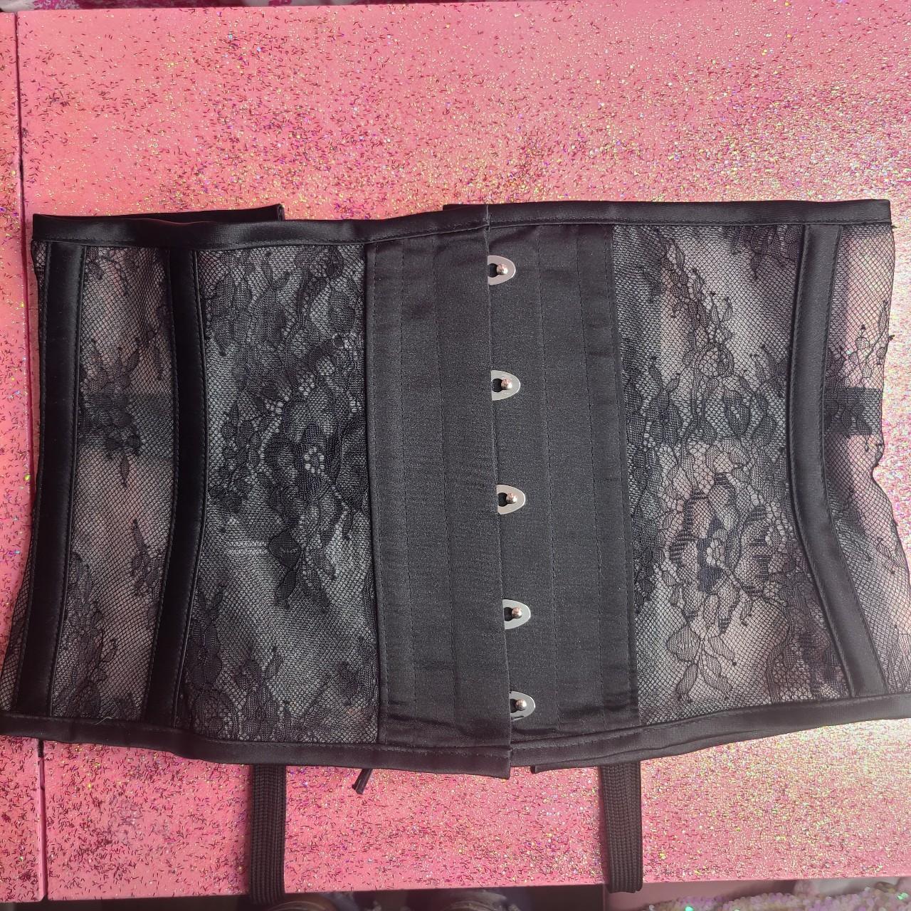 Lace mesh waist corset Great quality with metal... Depop