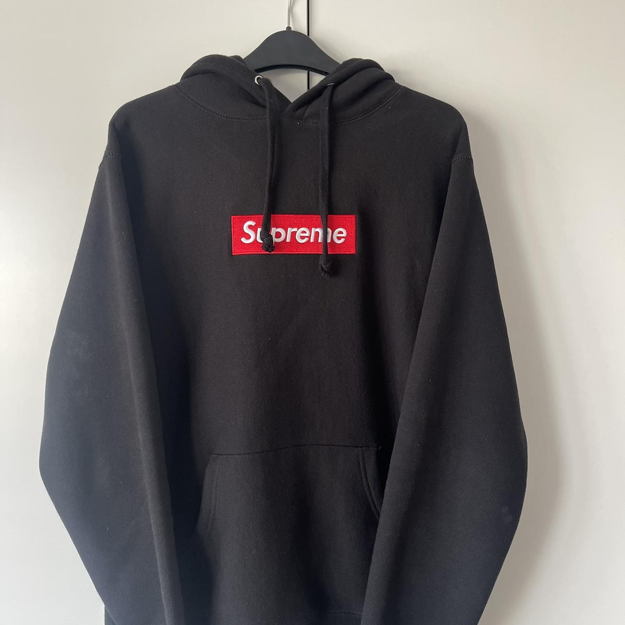 Supreme Box Logo Hoodie FW17 Black/Yellow Size - Depop