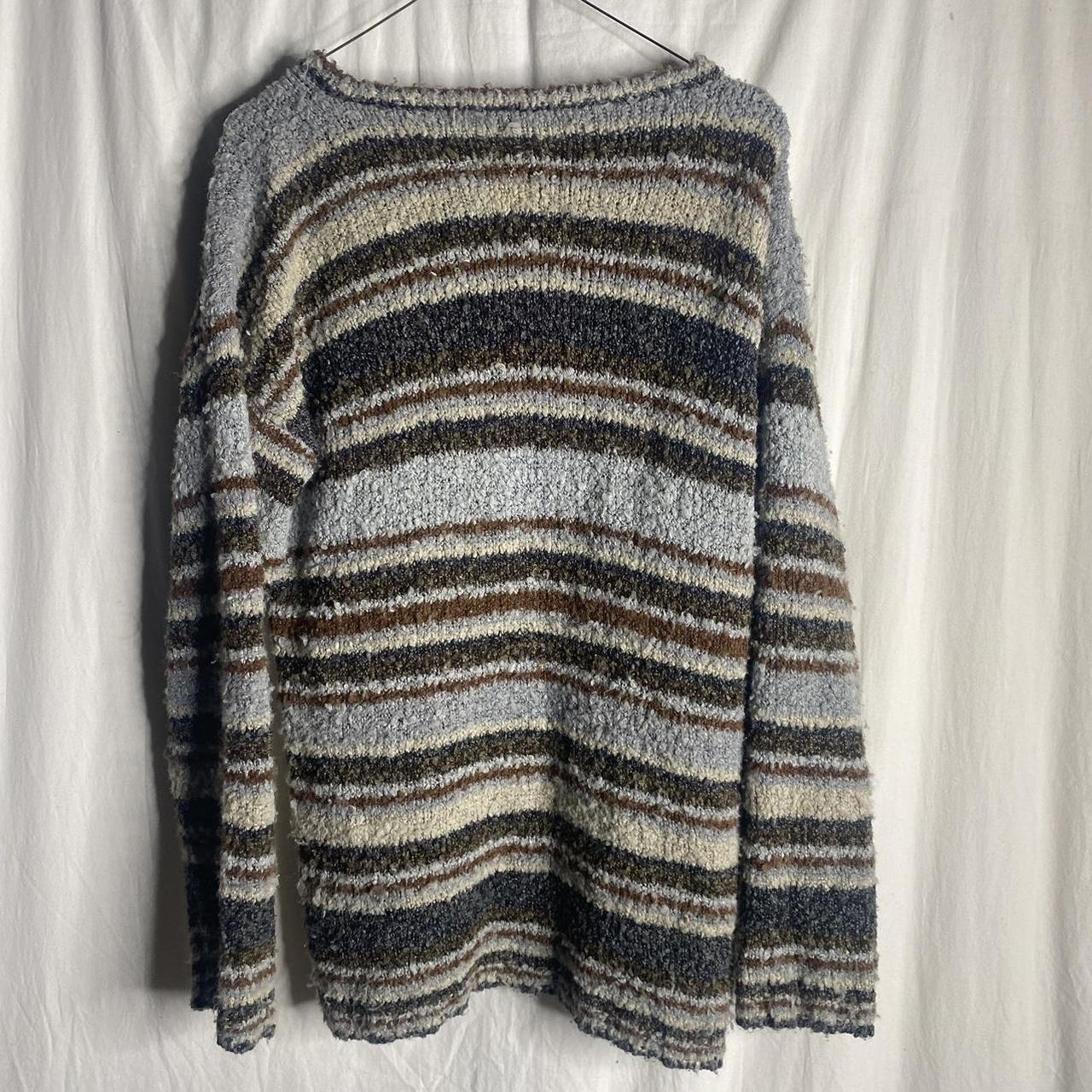 vintage soft grunge striped sweater! soft, warm, and... - Depop