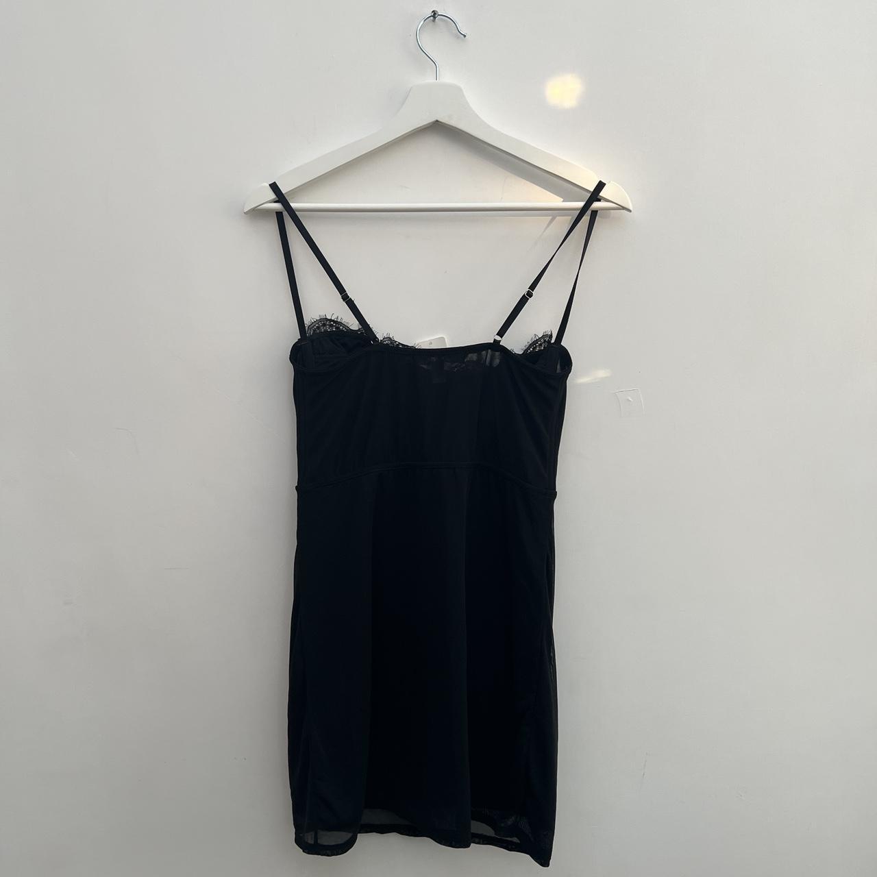 Urban outfitters black slinky mini dress with... - Depop