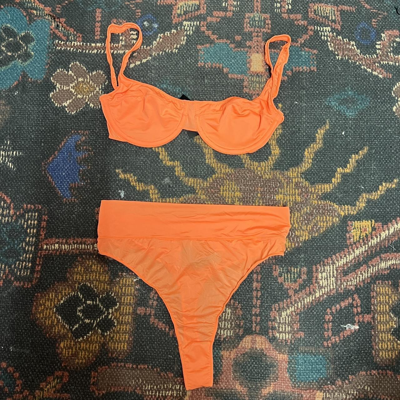Urban outfitters orange swimsuit bikini set New... Depop
