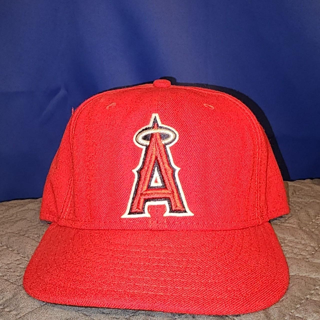 New Era, Accessories, Anaheim Angels Hat Baseball Cap Fitted 7 38 New Era  Red Script Cursive Spell