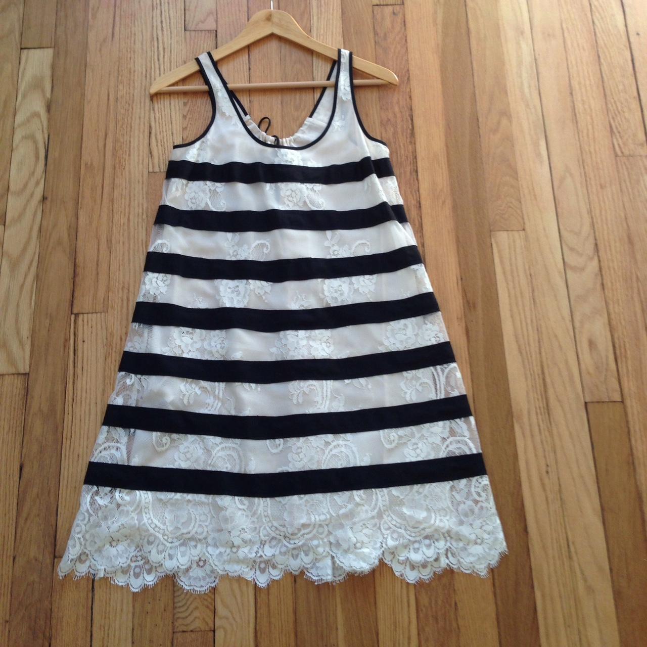 BCBGMaxAzria striped Augustin lace tunic dress Depop