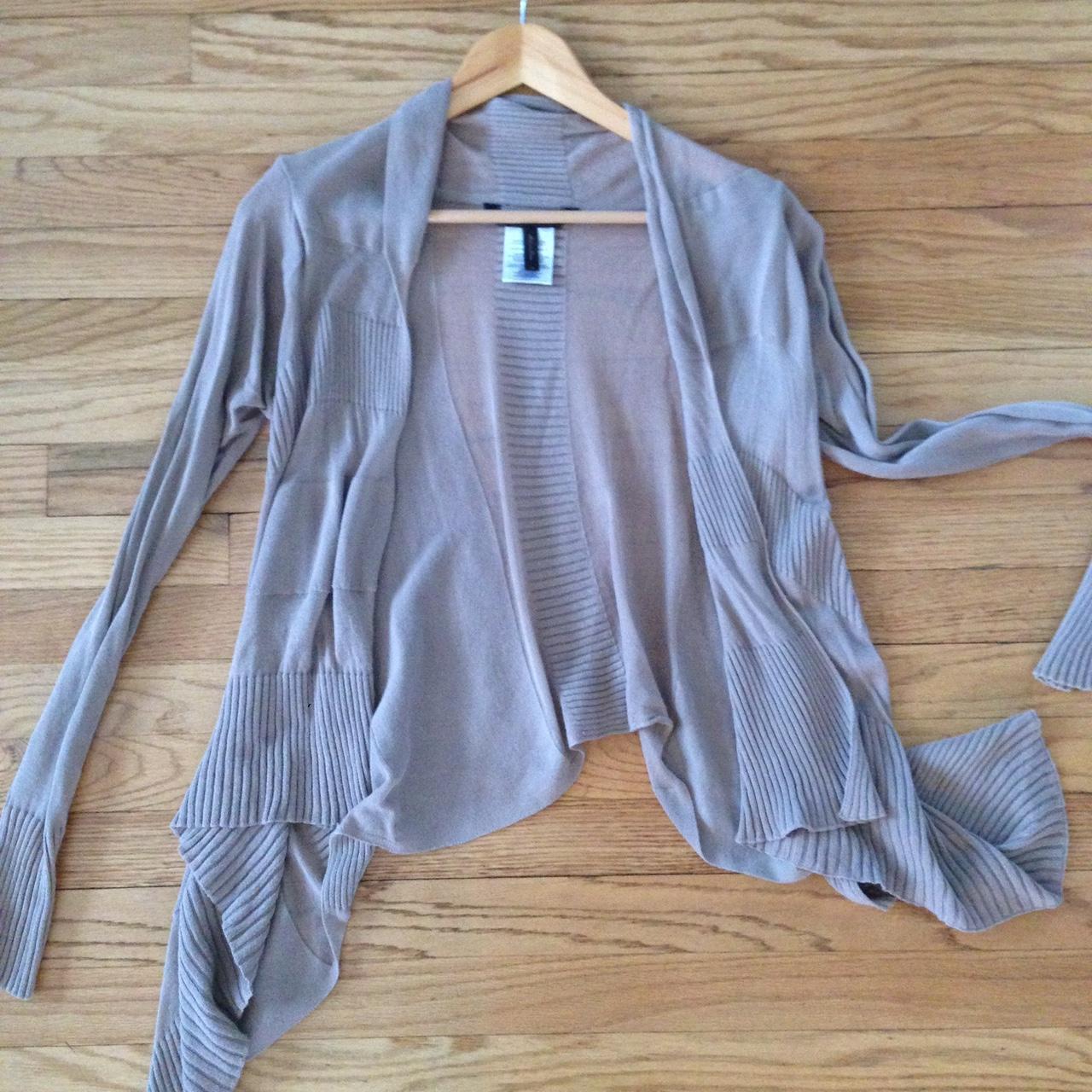 BCBGMaxAzria open knit cardigan with sheer stripe