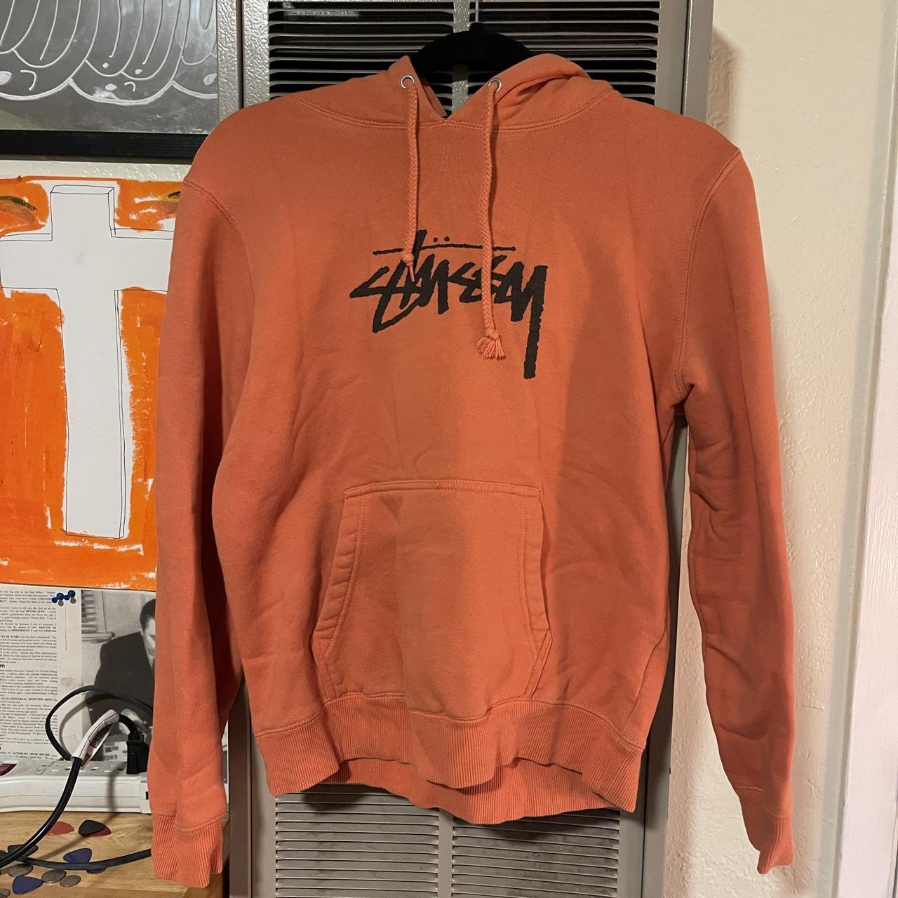 Vintage orange Stussy hoodie. **last pics from my... - Depop