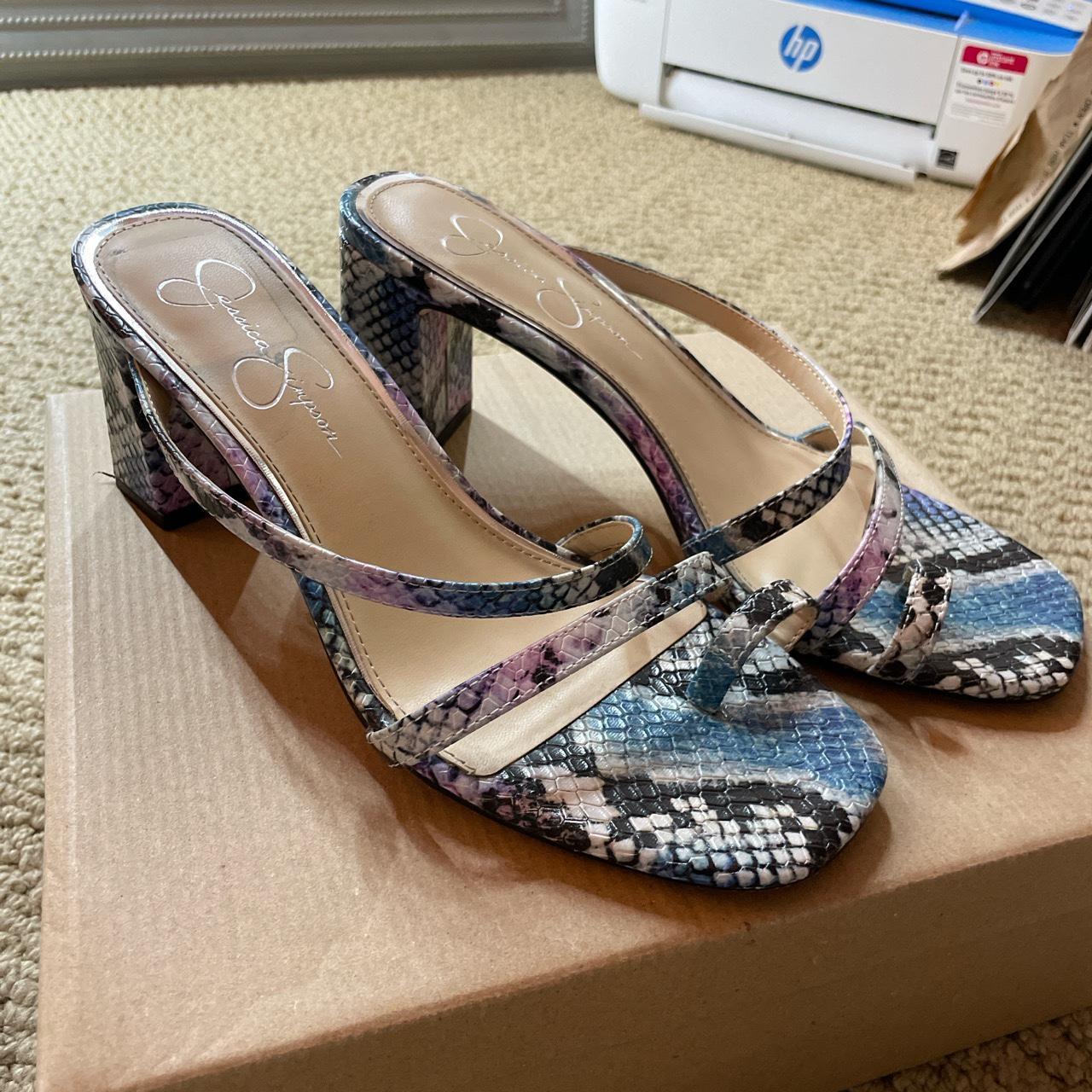 Women's Purple and Blue Mules | Depop