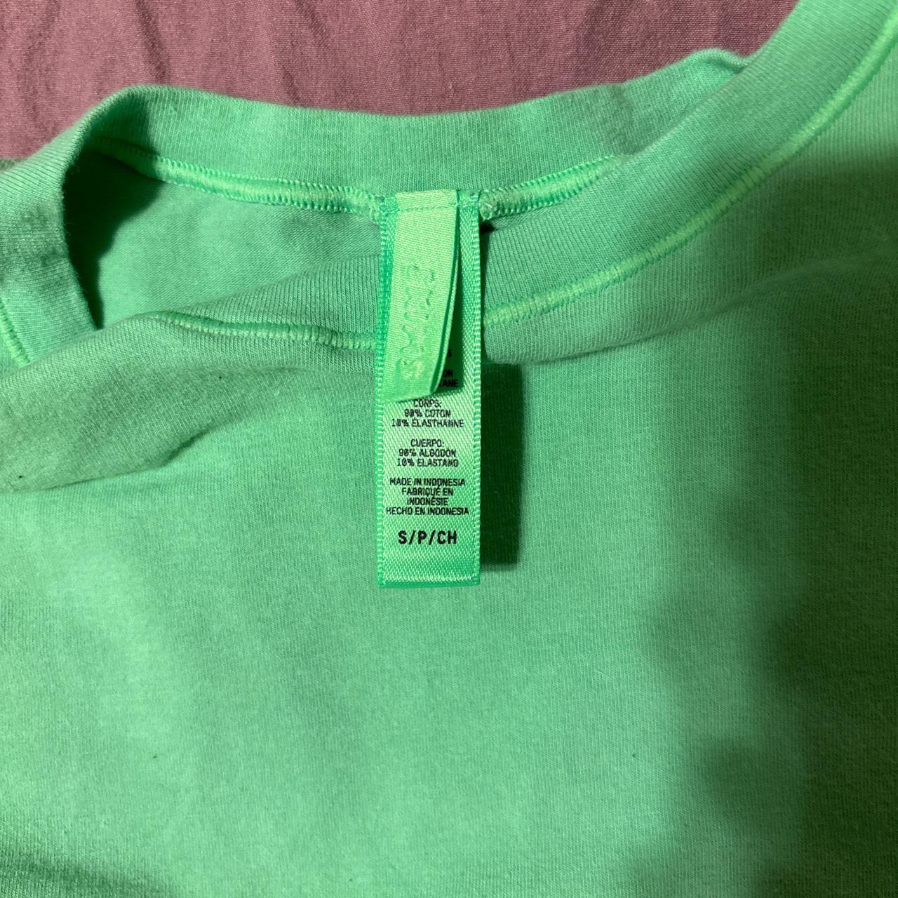 Skims cotton jersey top in green Size small Lightly... - Depop