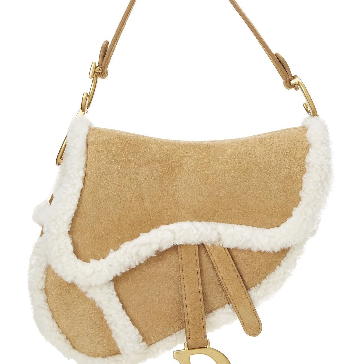 Dior shearling saddle on sale bag