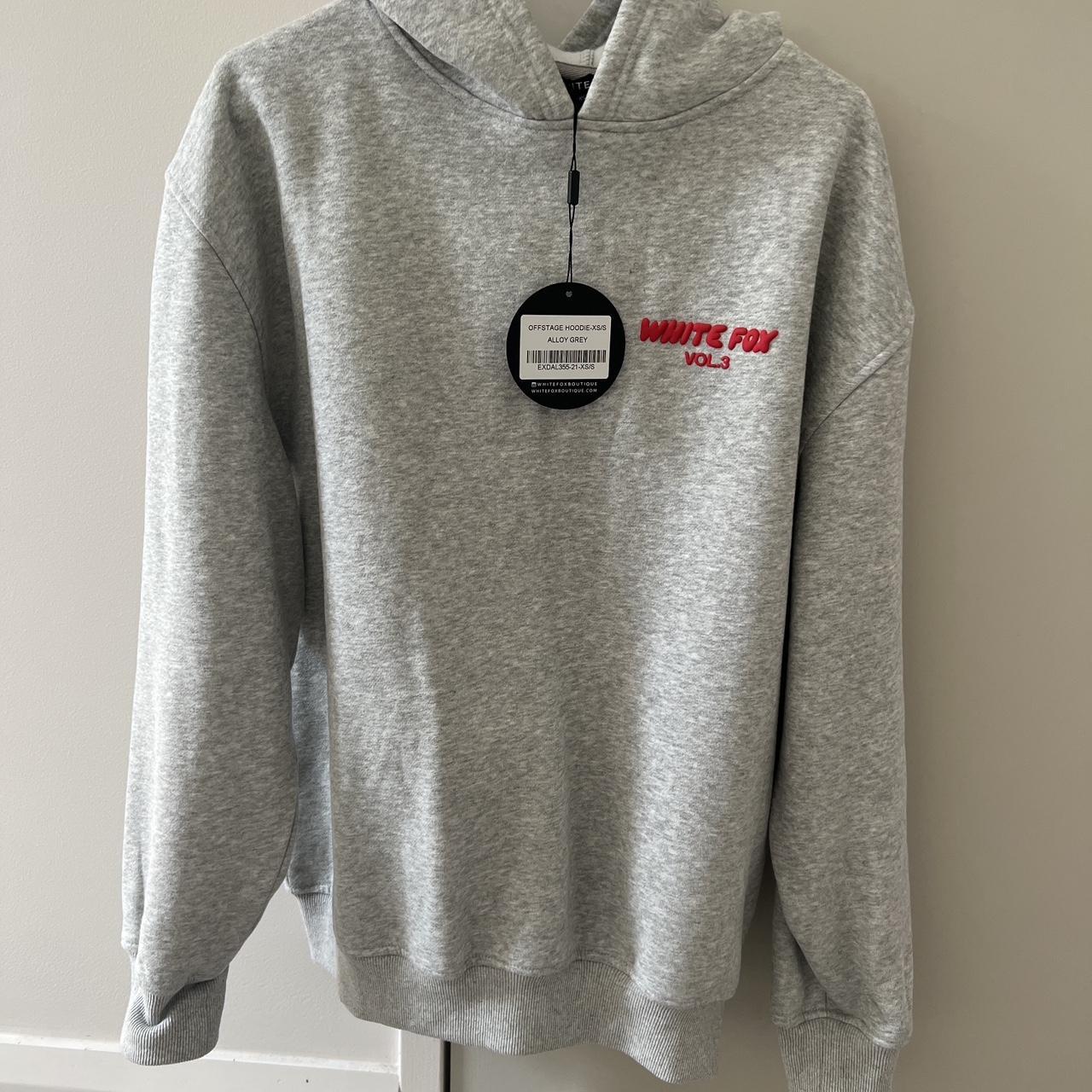 White Fox Boutique Grey Hoodie Brand New With Tags Depop   P0 