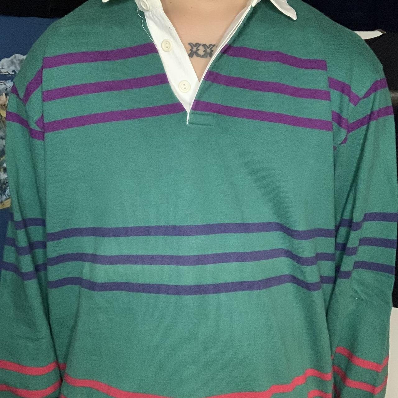 ️ Vintage Striped Polo Shirt ️ 🧡 FREE SHIPPING WITH... - Depop