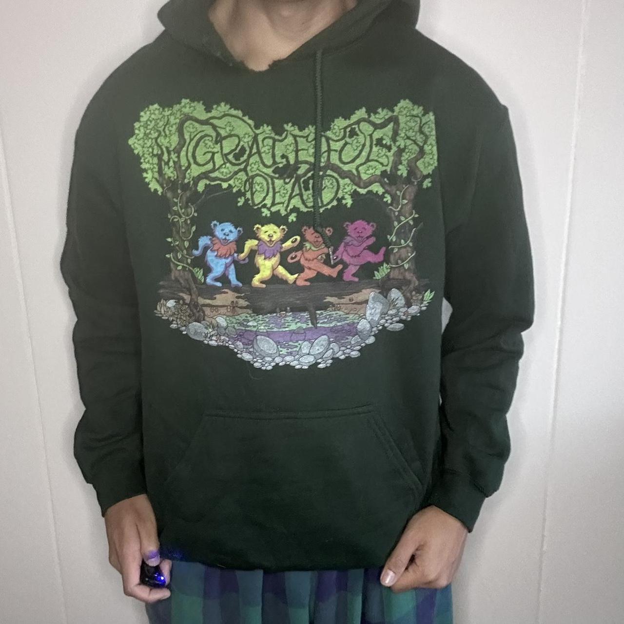 Grateful Dead Hoodie Wood Bears Green Hoody