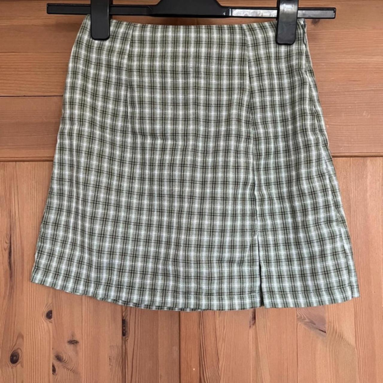 Princess Polly miss sally green checked skirt Size... - Depop
