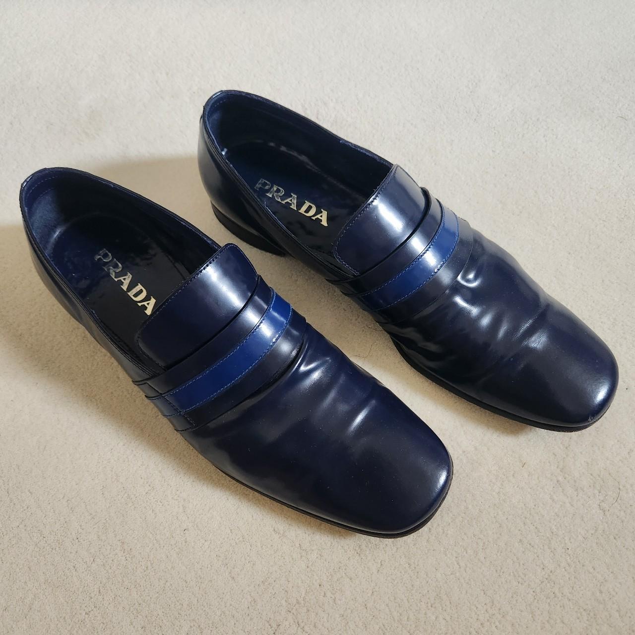 Blue prada outlet loafers