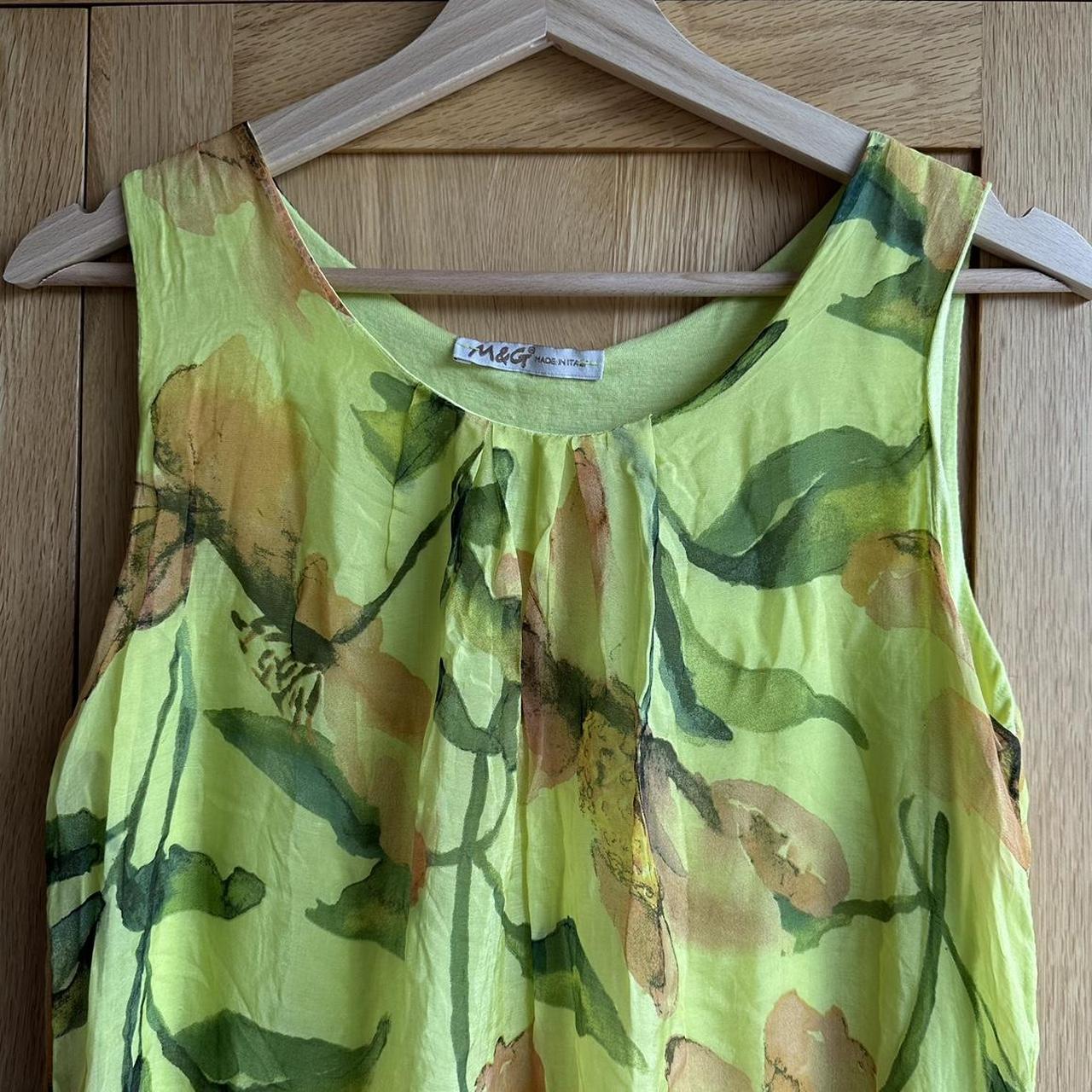 Women's Yellow and Green Dress Depop