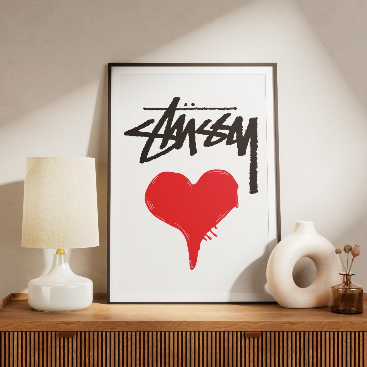 A1 Stussy Heart Poster - High Quality Prints - | Depop
