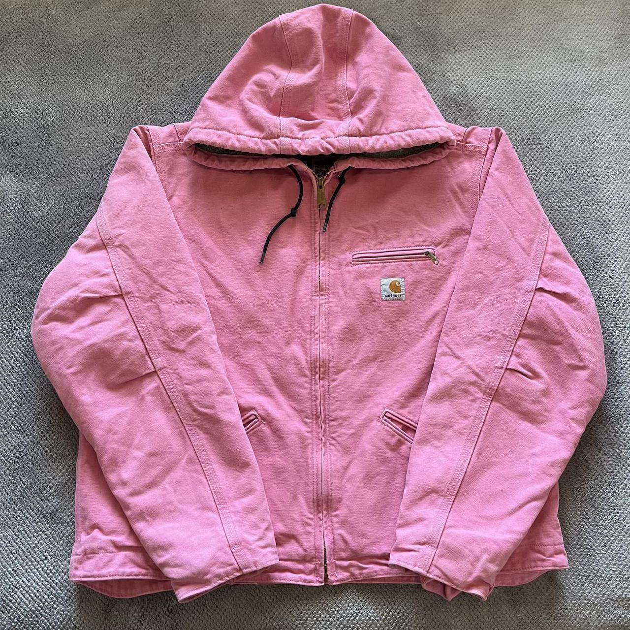 Pink carhartt-jacket - Depop