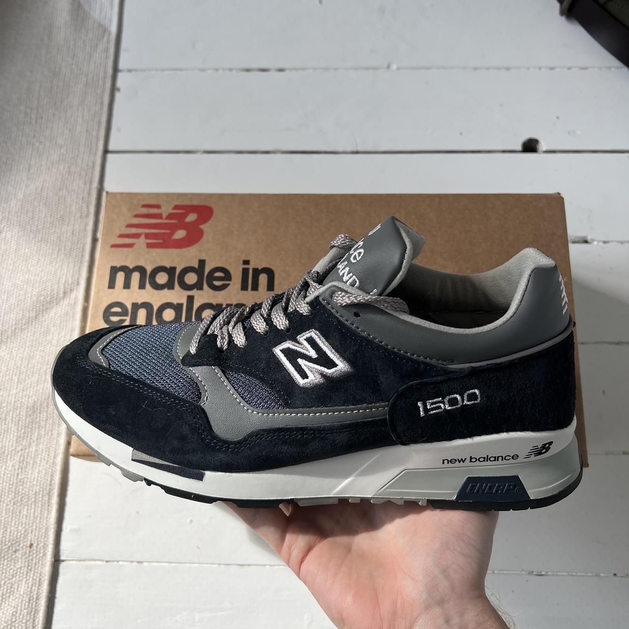 New Balance Men's Navy and Grey Trainers | Depop