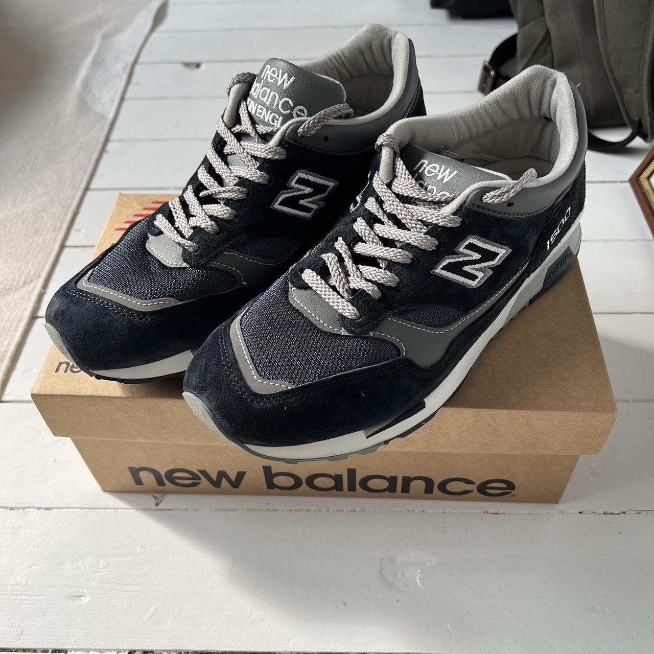 New Balance Men's Navy and Grey Trainers | Depop