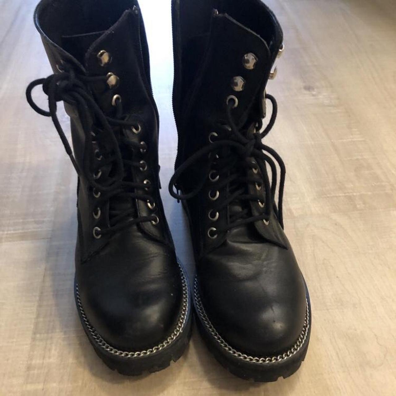 AQUA Leather combat boots from Bloomingdales