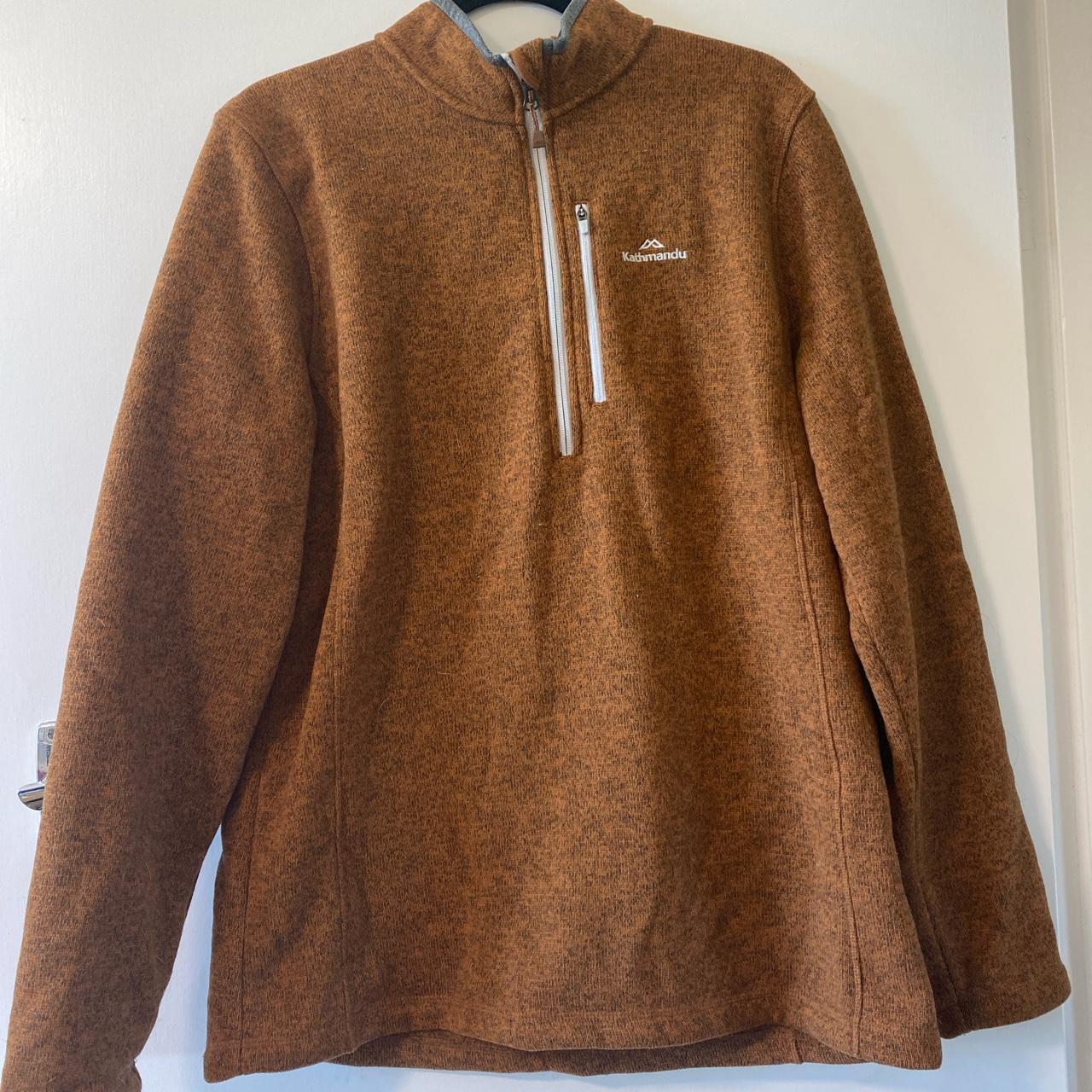 Kathmandu Polartec jumper with zipper at neck Burnt... Depop