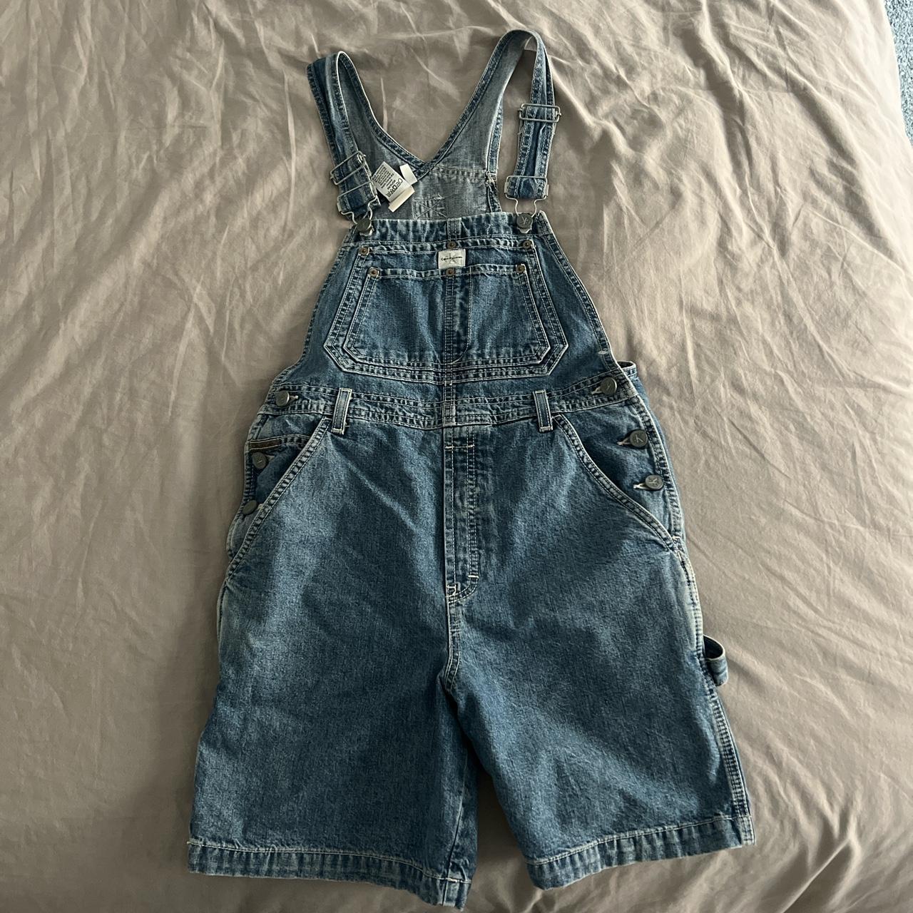 Calvin Klein Vintage Overalls Shorttall New Double... - Depop