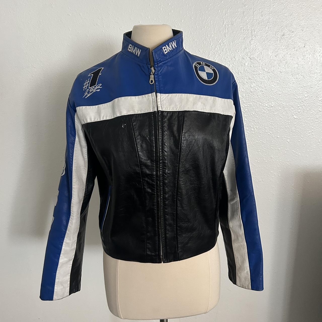 vintage 100% genuine leather bmw motorcycle jacket,... - Depop