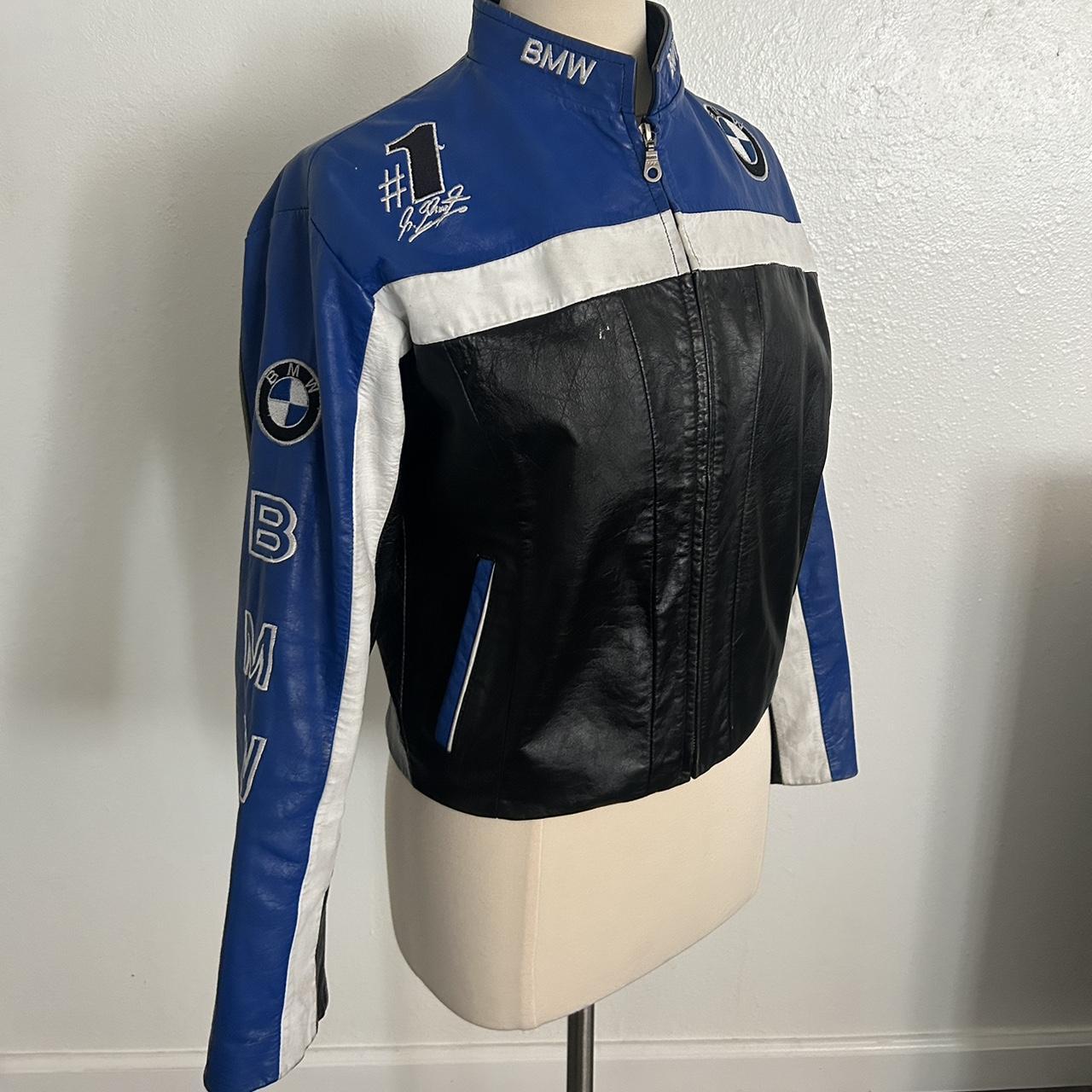 vintage 100% genuine leather bmw motorcycle jacket,... - Depop