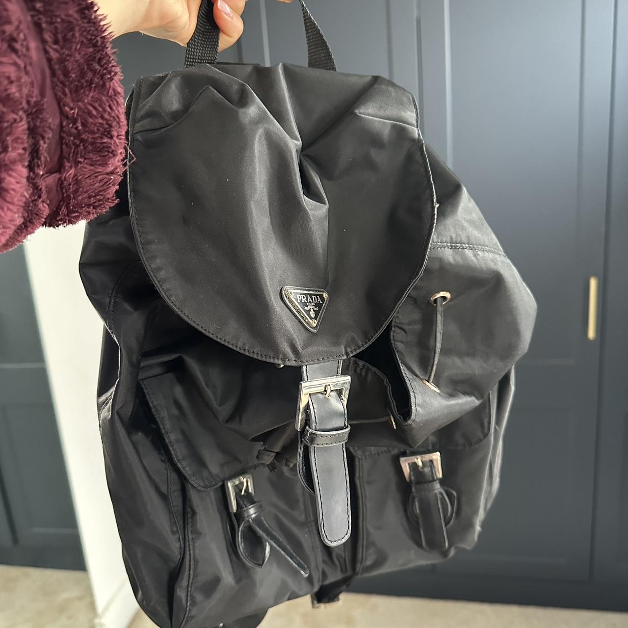 バッグ Prada Rucksack Backpack Prada Re-Nylon Black Drawstring Medium Rucksack Backpack