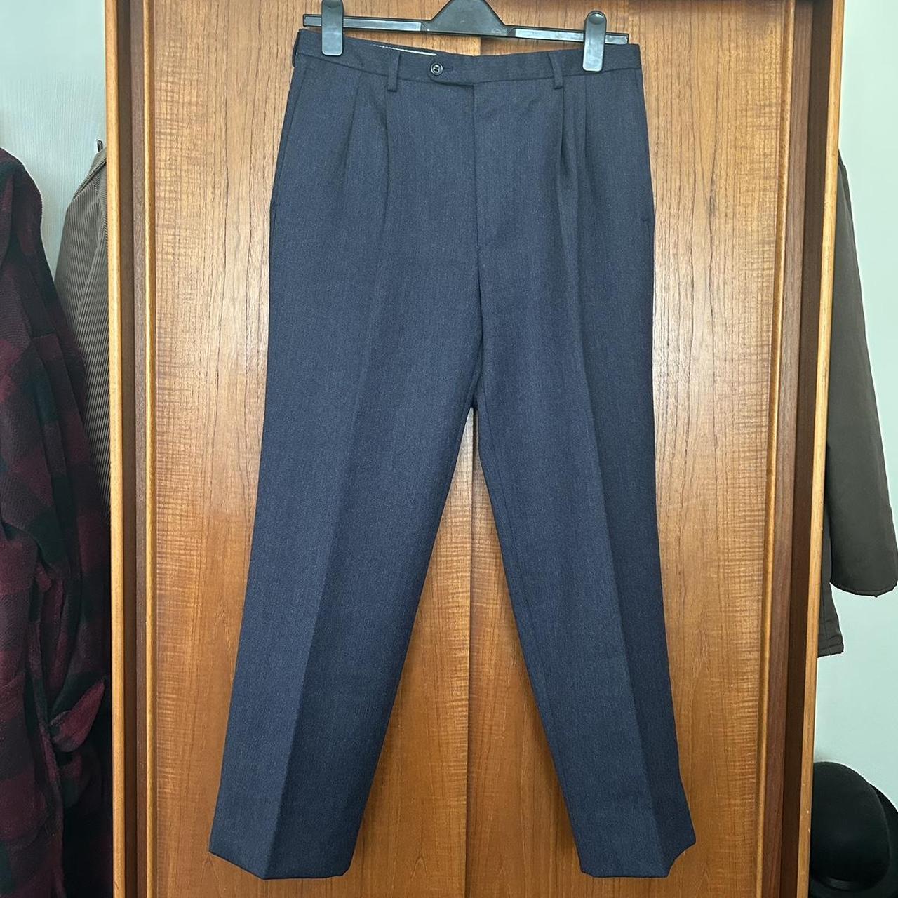 Vintage Italian pleated wool trousers - 34” waist... - Depop