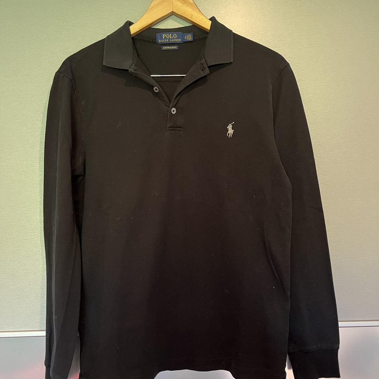 Polo Ralph Lauren Black Long Sleeve Polo Shirt Size... - Depop