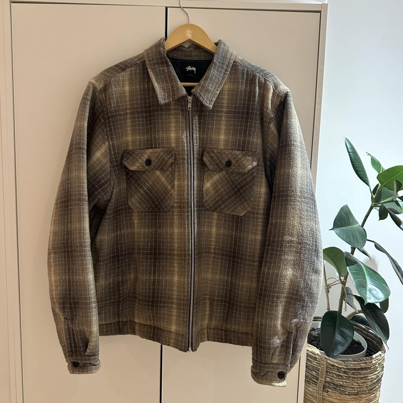 Stussy checked lined jacket Size Large - Depop