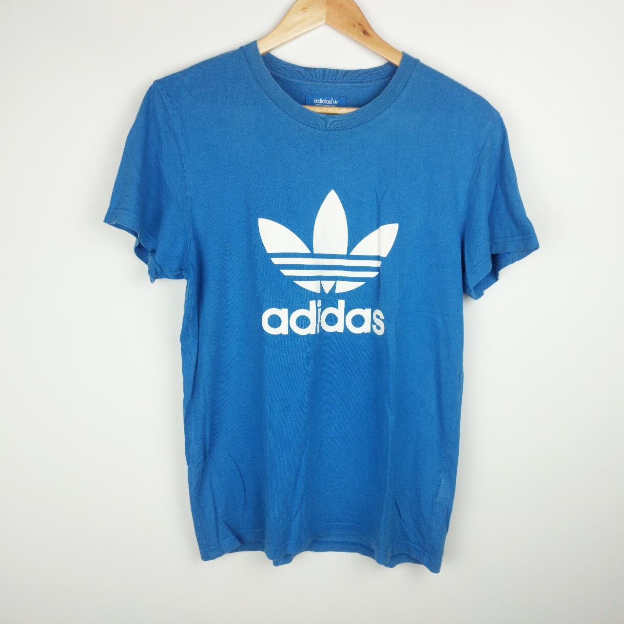 Classic vintage Adidas blue trefoil t-shirt Depop - Main Image