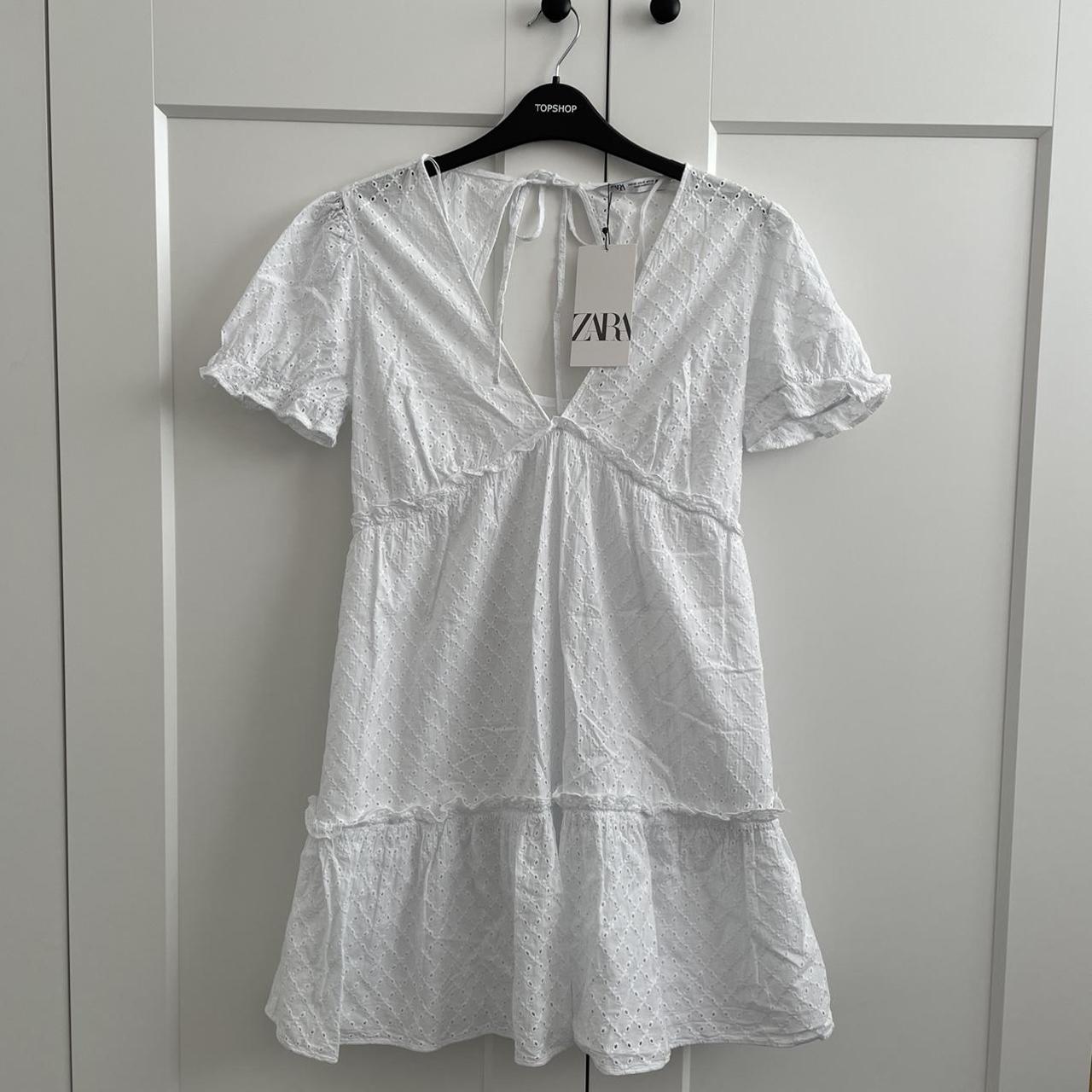 Zara Women's White Dress Depop