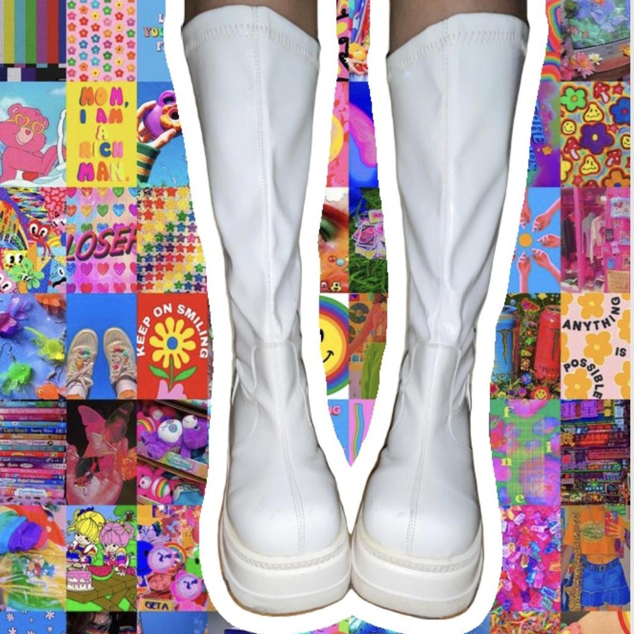demonia boots holographic