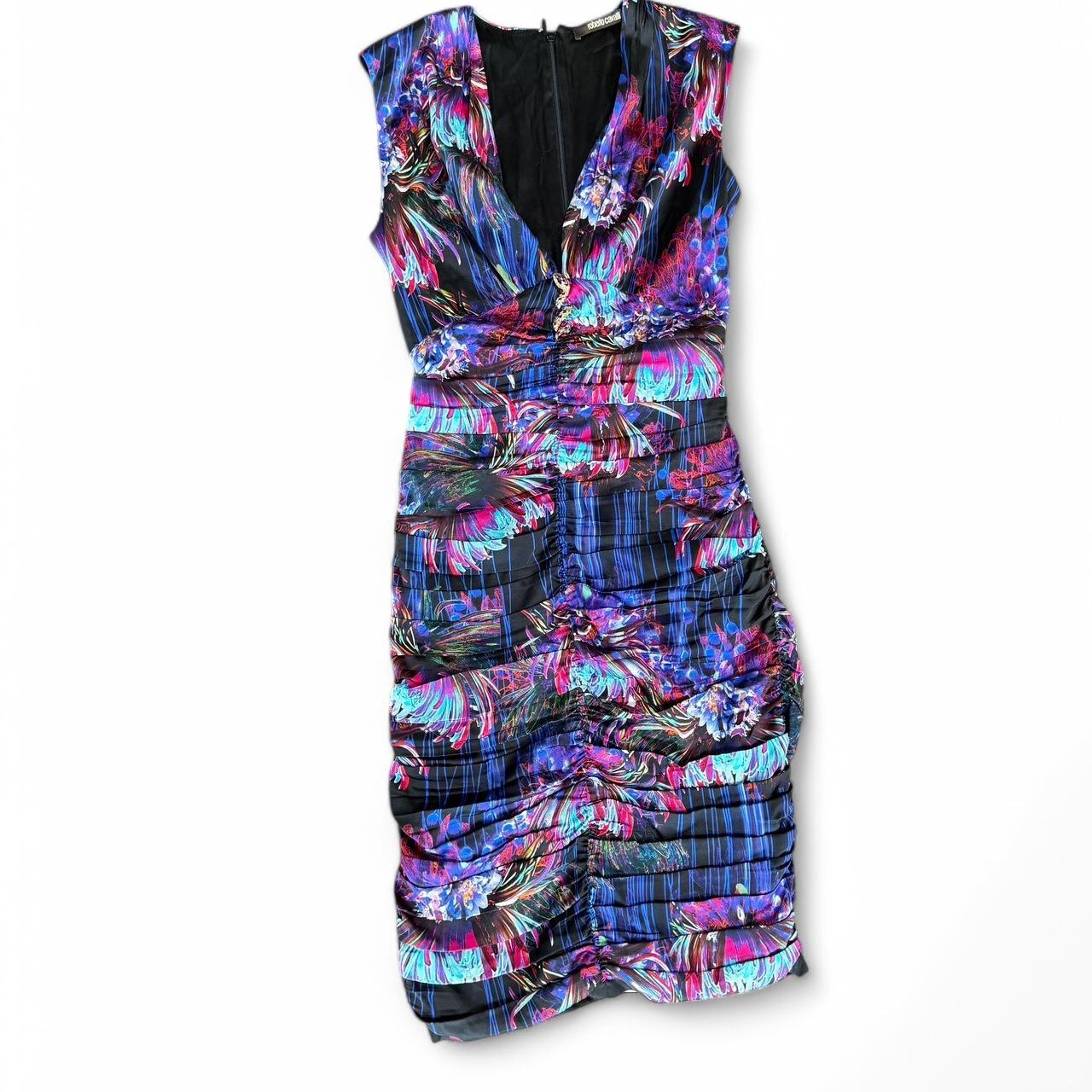 roberto cavalli multi coloured dress with