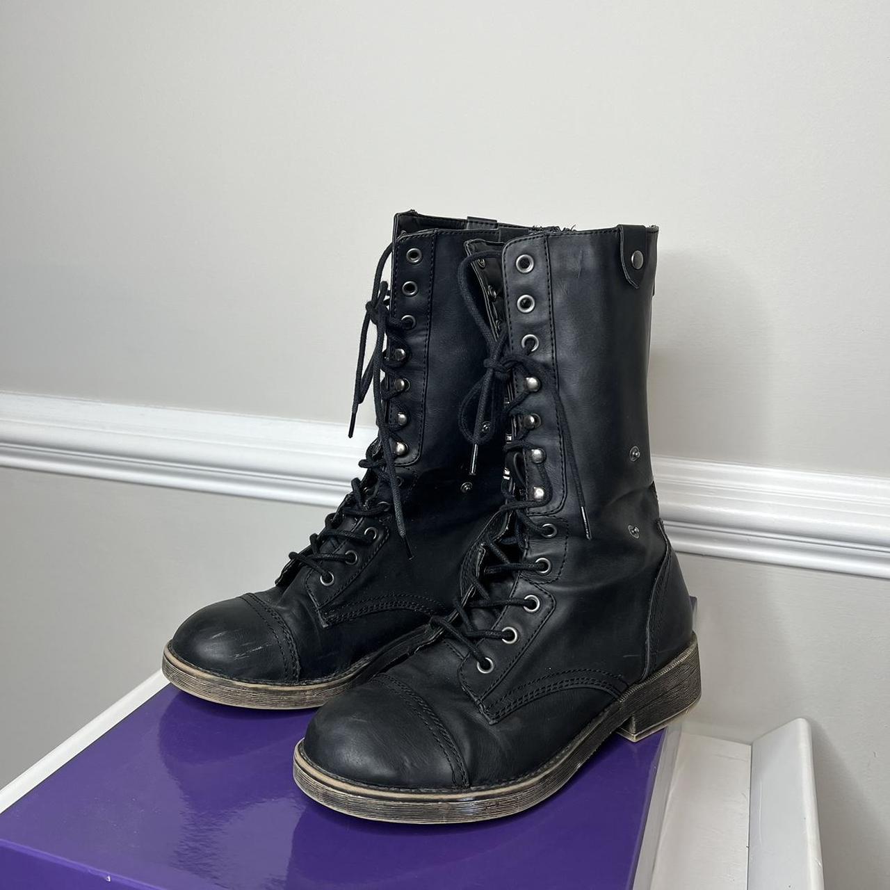 Madden girl best sale combat boots black