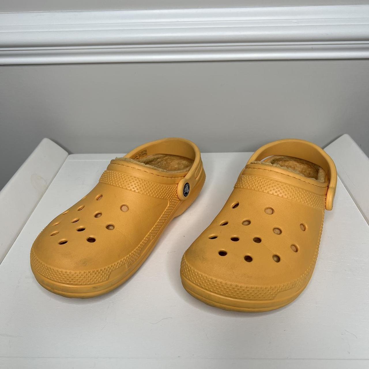 CROCS Yellow Clogs with Fur Size US W 8 M 6 US. Depop