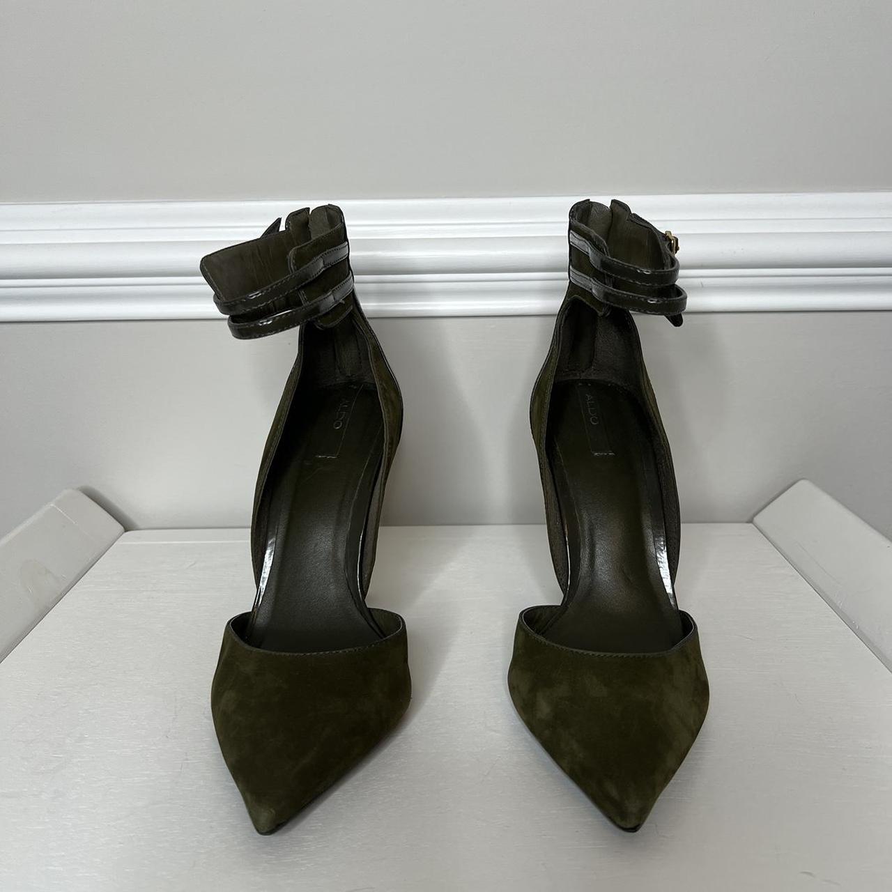 ALDO Olive green Pointed Toe Pump Heels Size US W. Depop