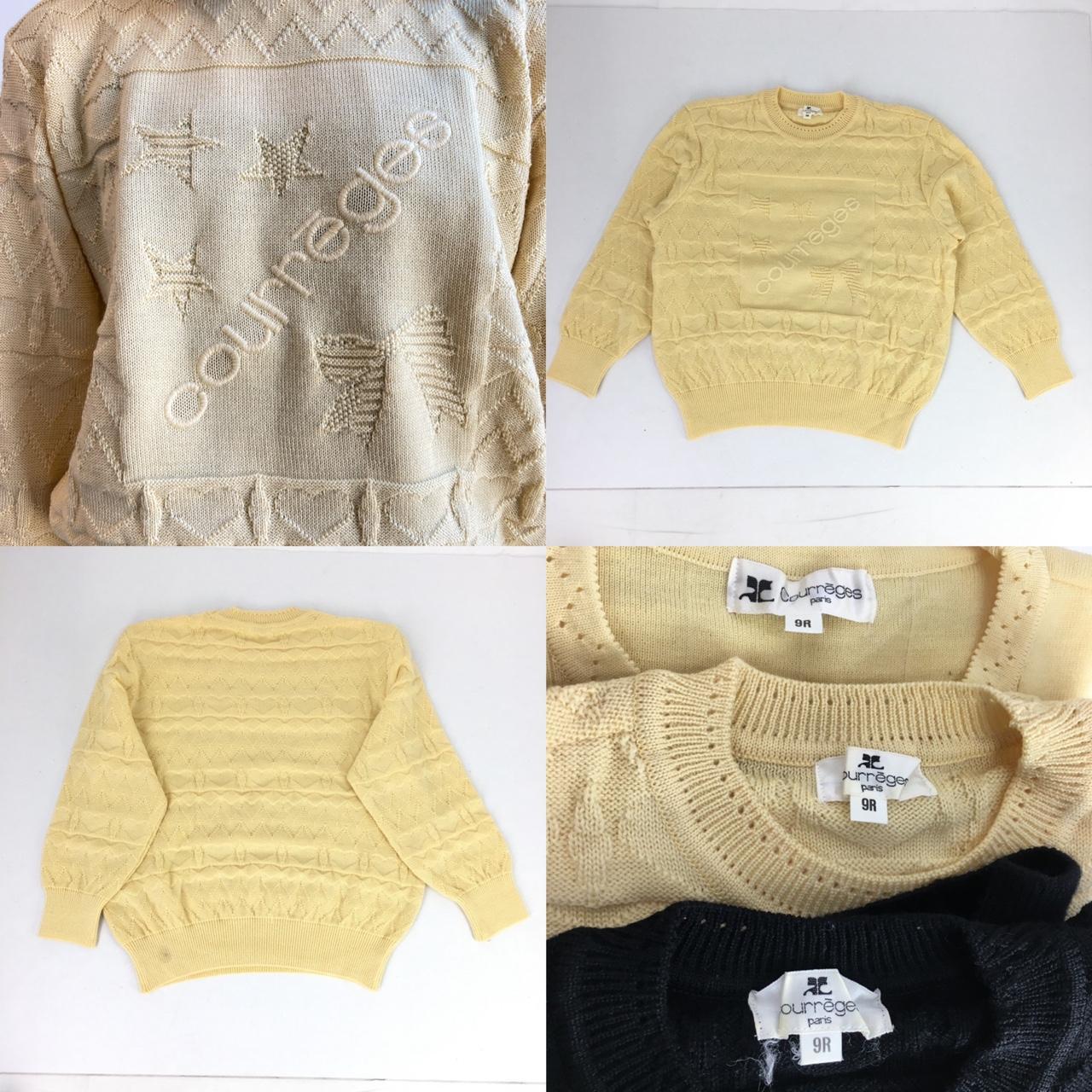 Courrèges Women's Cream and Yellow Jumper (4)