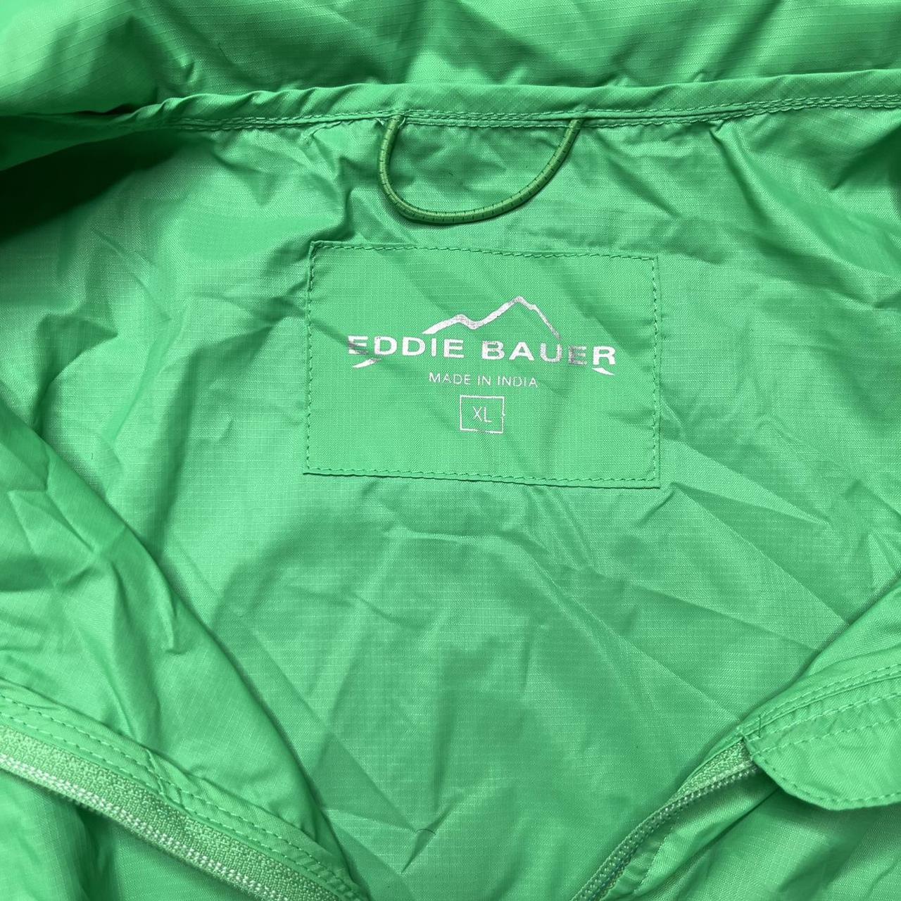 Eddie Bauer green rain jacket jacket womens... Depop