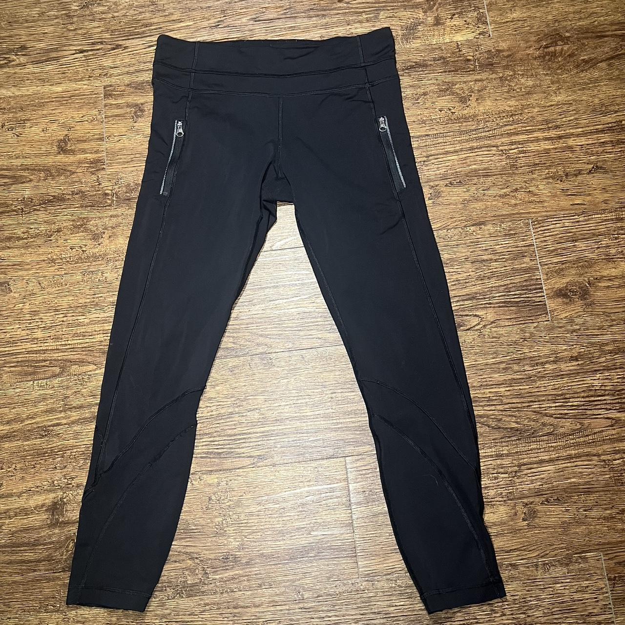 Lululemon leggings! Size 8 full length black with - Depop