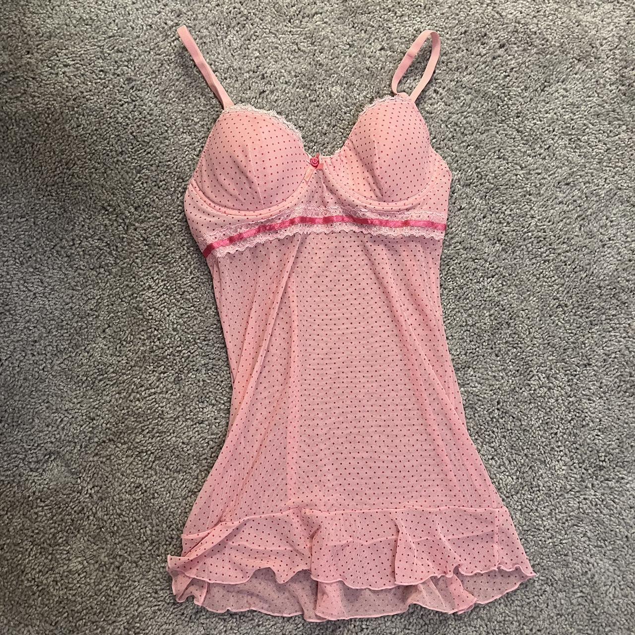 Pink Polka Dot Lingerie Top 👙 Labeled Depop 9257