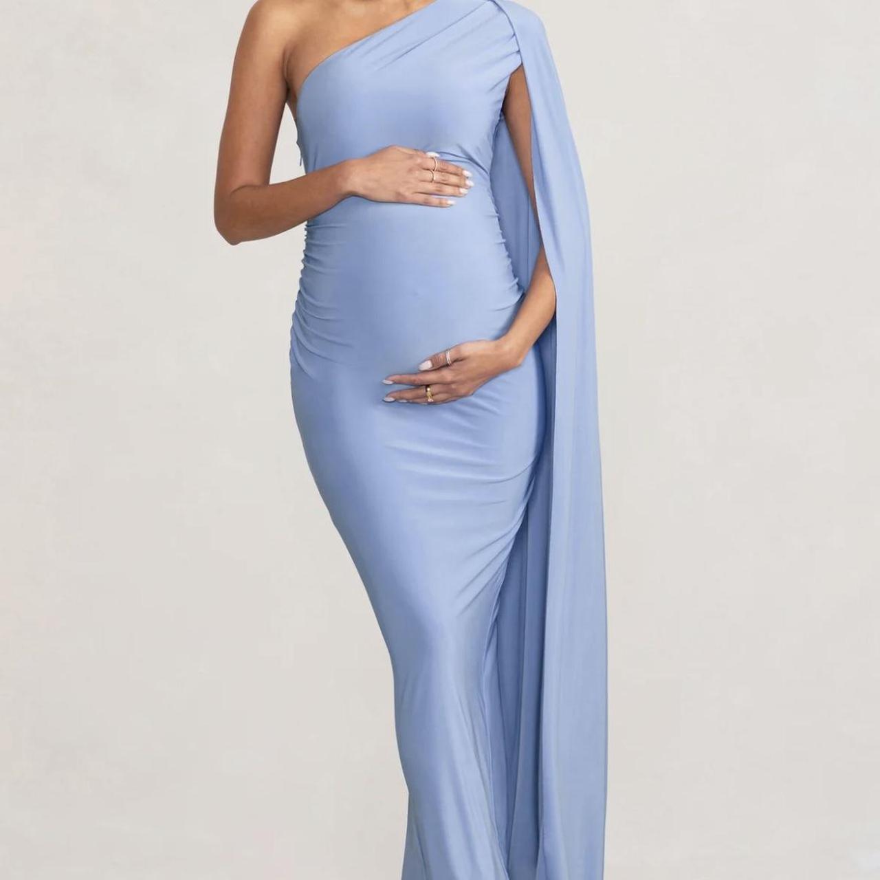 Maternity Club L maternity dress pale blue, cape... Depop