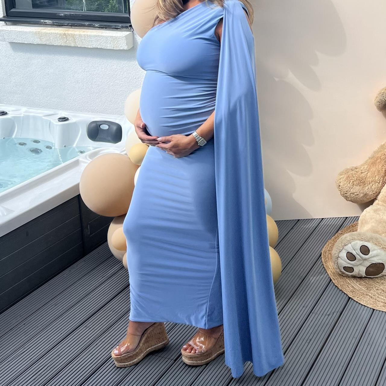 Maternity Club L maternity dress pale blue, cape... Depop