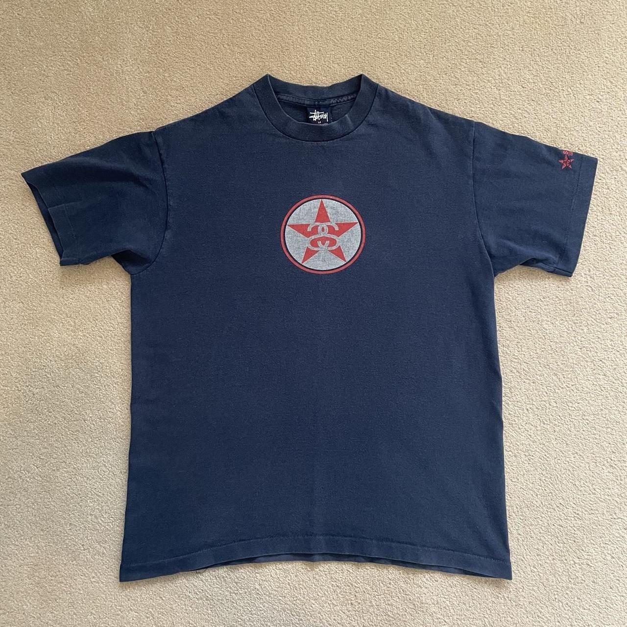 Stussy Star 90s Vintage T-shirt Made in USA and... - Depop