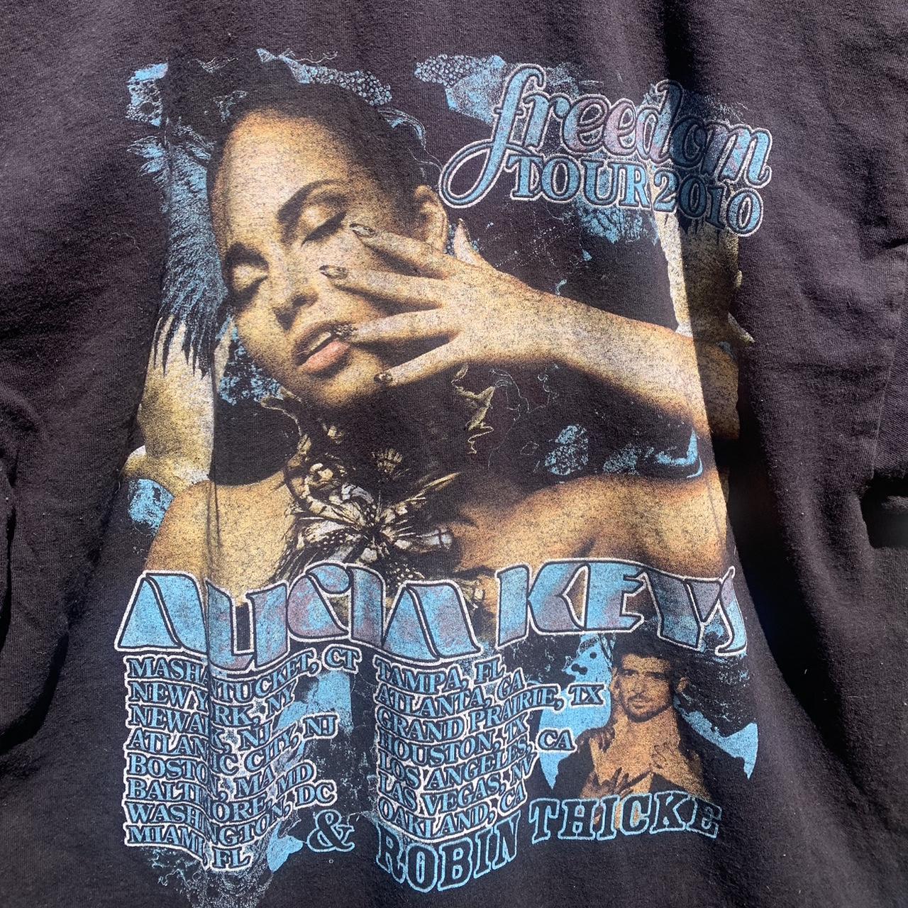 Vintage Y2K Alicia Keys tour graphic t shirt faded... - Depop